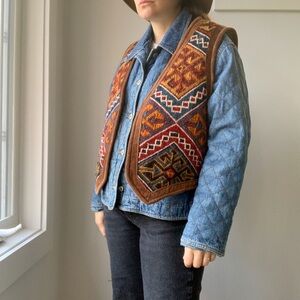 VINTAGE suede tapestry vest